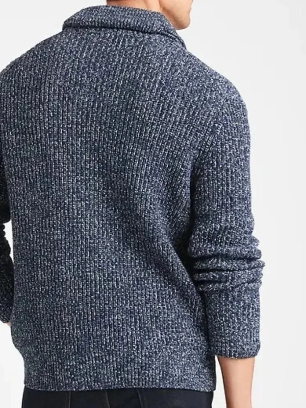 Banana Republic Men’s Cotton Shawl Collar Cardigan - Navy Heather